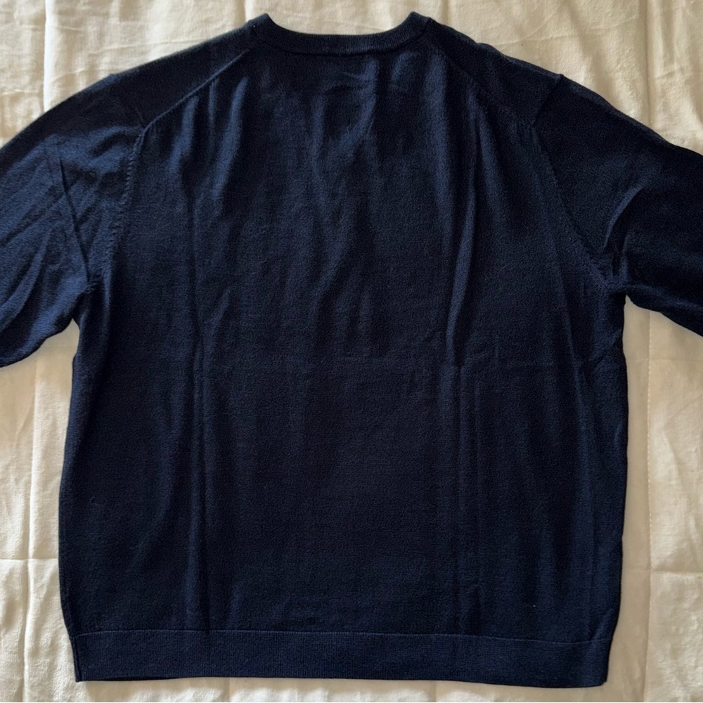 Hart Schaffner Marx Merino Wool V-Neck Sweater - Navy. Size XXL - Picture 14 of 14
